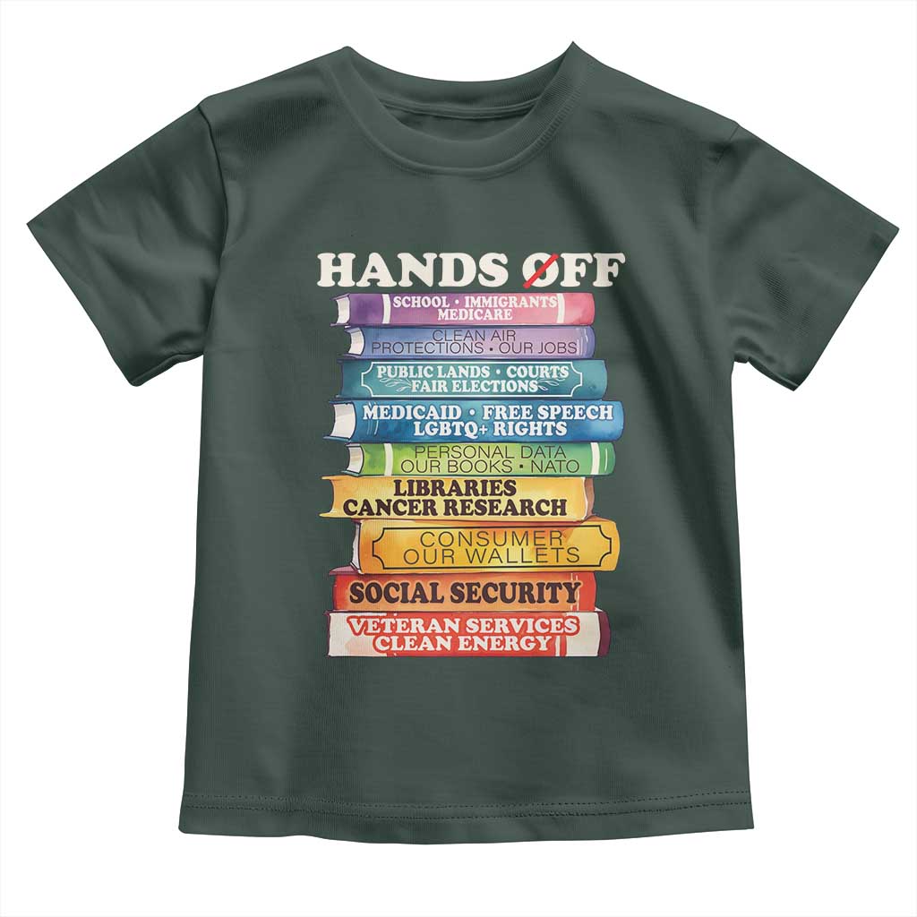 Hands Off Toddler T Shirt Social Security And Medicare Protest Colorful Books