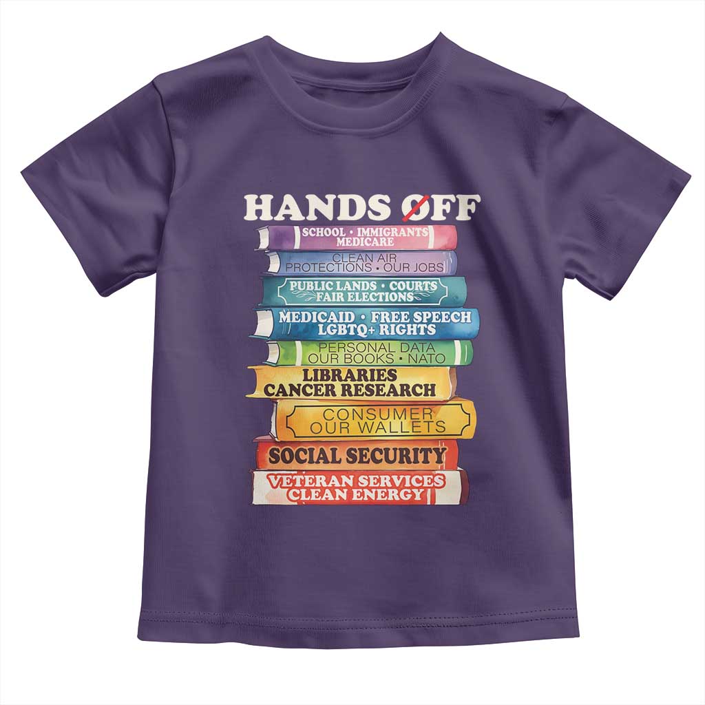 Hands Off Toddler T Shirt Social Security And Medicare Protest Colorful Books