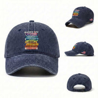 Hands Off Washed Cotton Baseball Cap Social Security And Medicare Protest Colorful Books