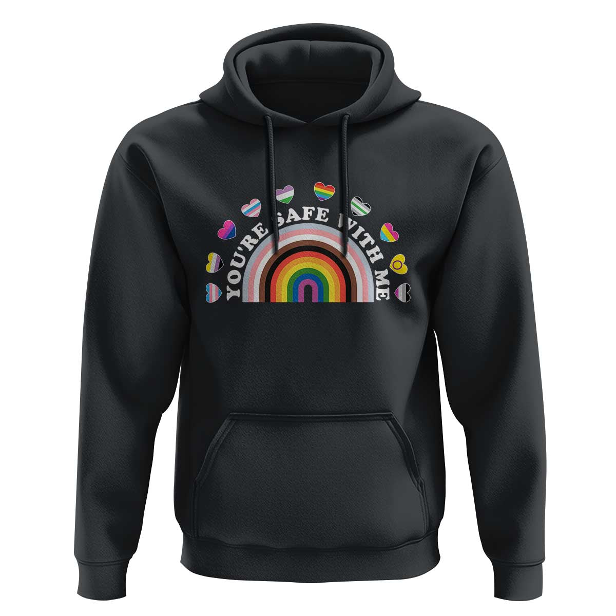You're Safe With Me Hoodie LGBTQ Pride Ally Rainbow Heart