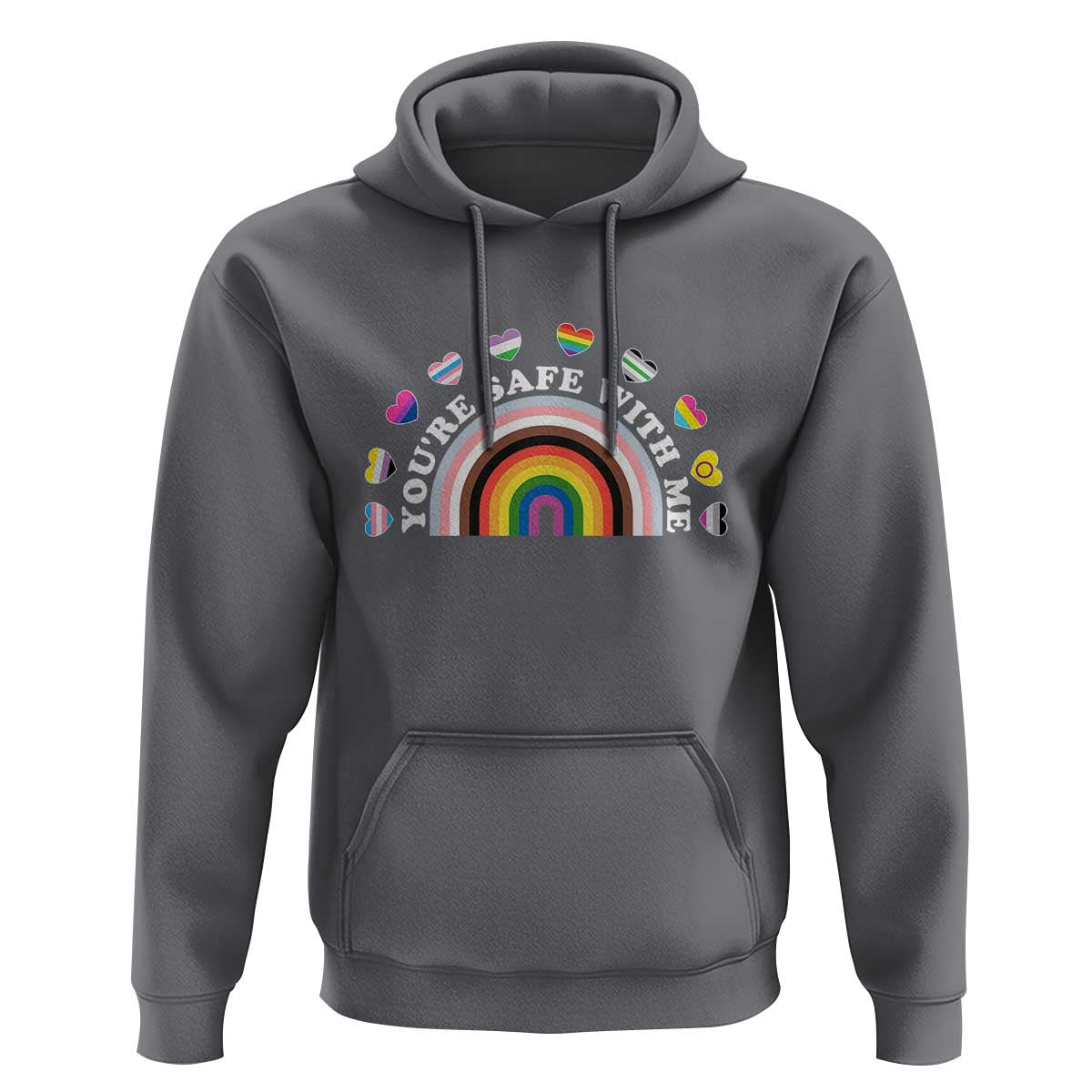 You're Safe With Me Hoodie LGBTQ Pride Ally Rainbow Heart