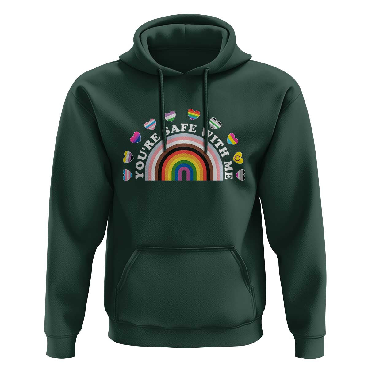 You're Safe With Me Hoodie LGBTQ Pride Ally Rainbow Heart