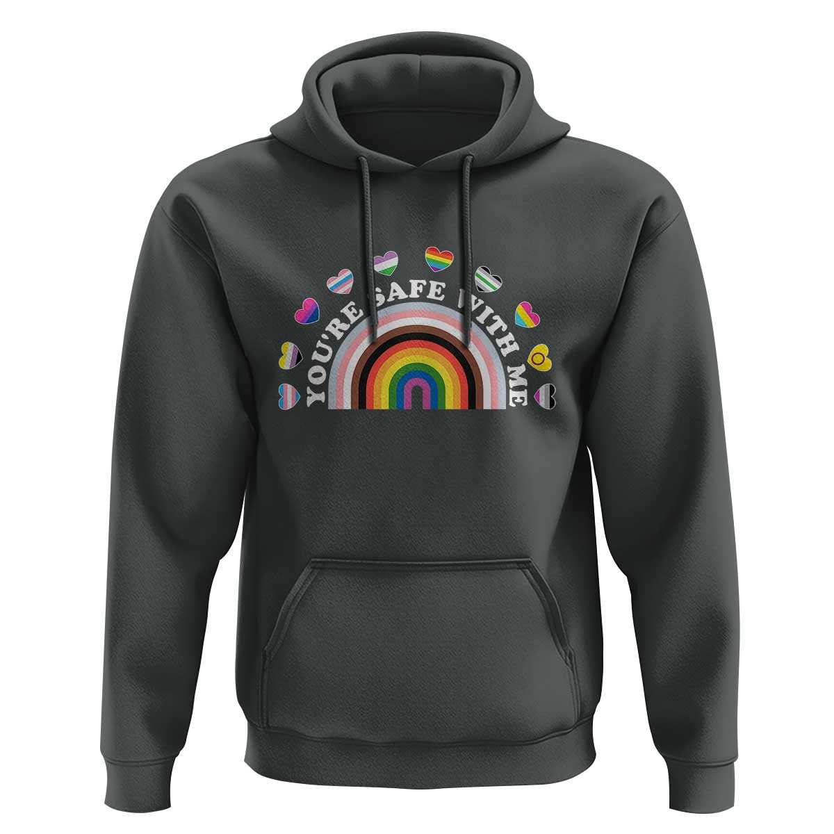 You're Safe With Me Hoodie LGBTQ Pride Ally Rainbow Heart