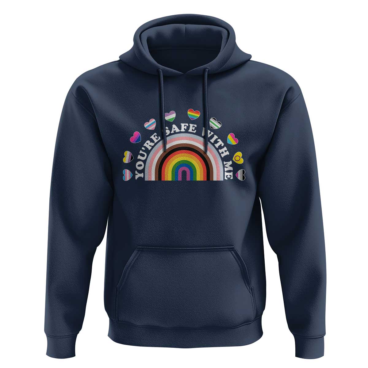 You're Safe With Me Hoodie LGBTQ Pride Ally Rainbow Heart