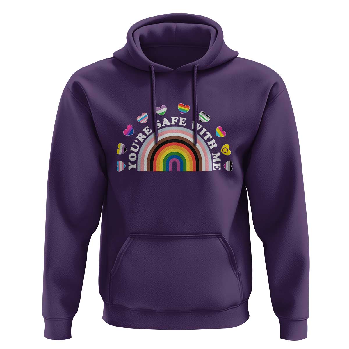 You're Safe With Me Hoodie LGBTQ Pride Ally Rainbow Heart