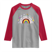 You're Safe With Me Raglan Shirt LGBTQ Pride Ally Rainbow Heart
