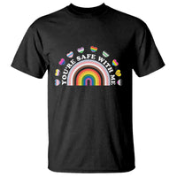 You're Safe With Me T Shirt LGBTQ Pride Ally Rainbow Heart