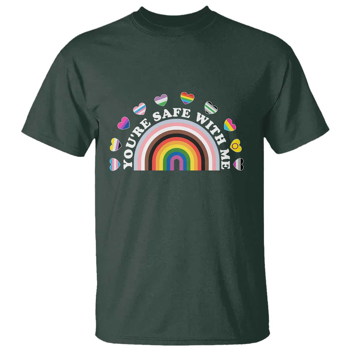 You're Safe With Me T Shirt LGBTQ Pride Ally Rainbow Heart