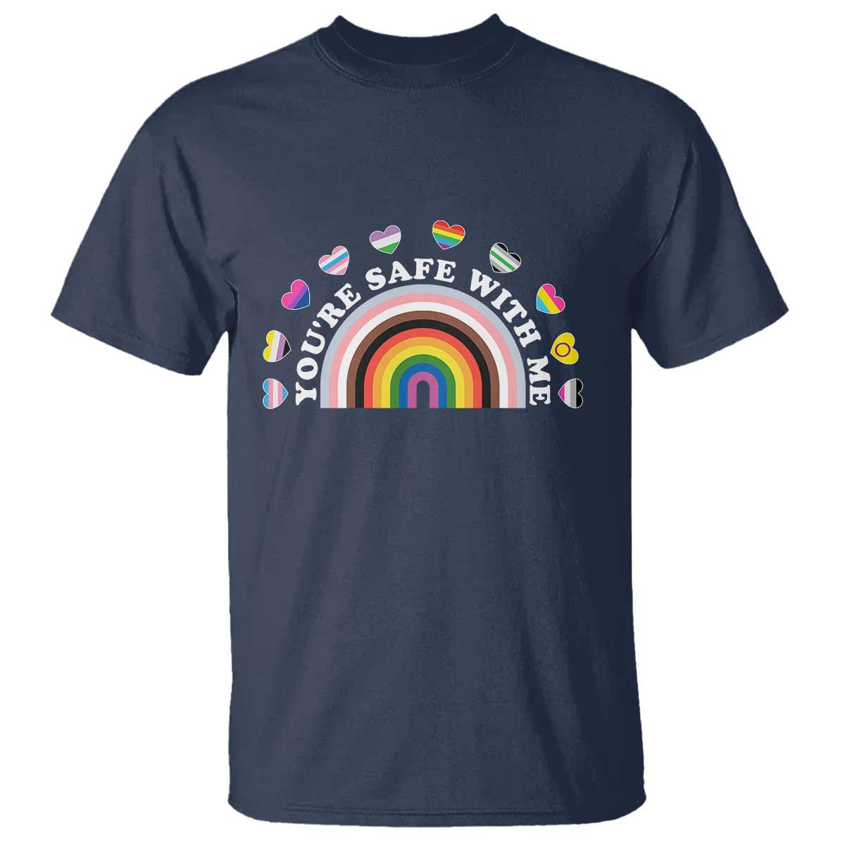 You're Safe With Me T Shirt LGBTQ Pride Ally Rainbow Heart