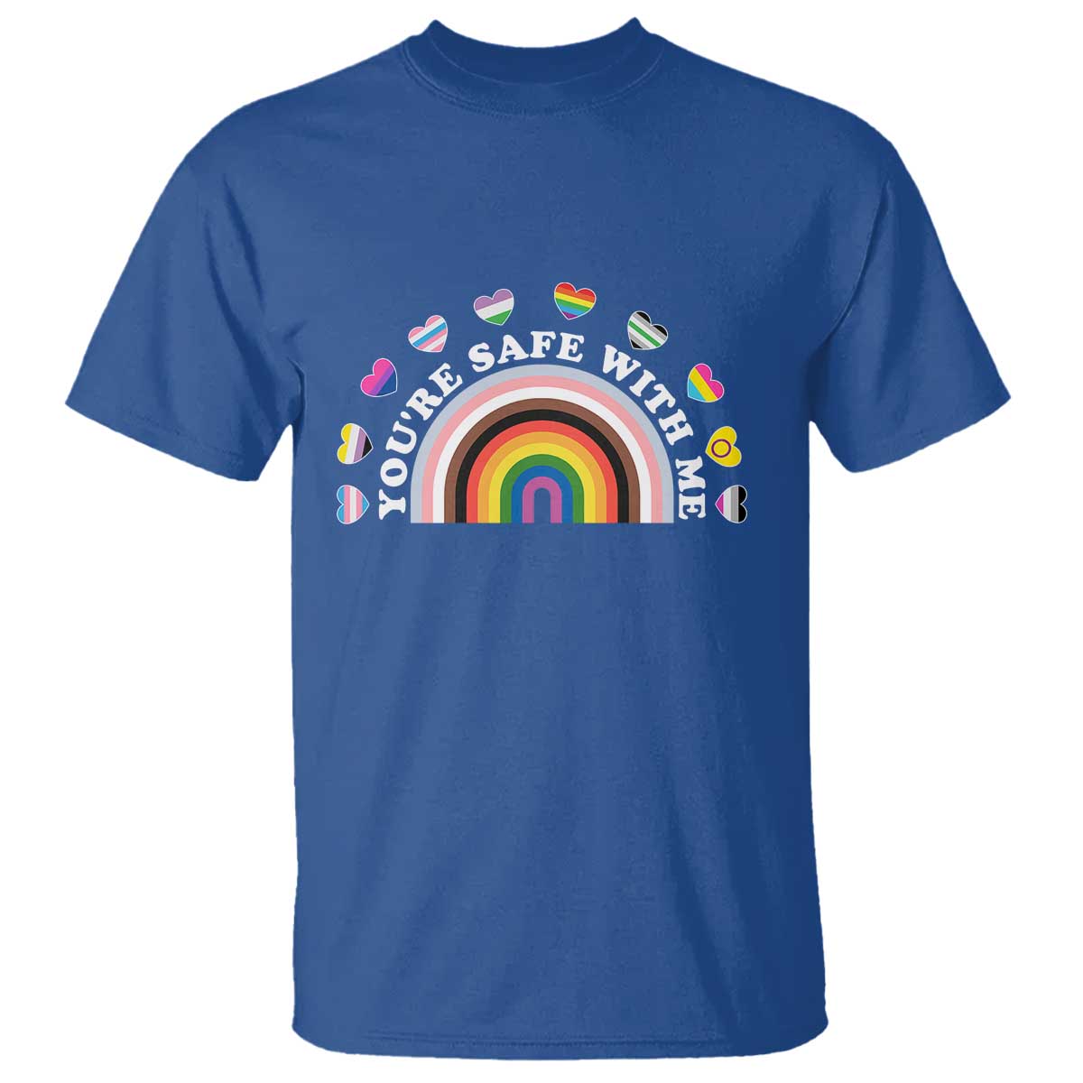 You're Safe With Me T Shirt LGBTQ Pride Ally Rainbow Heart