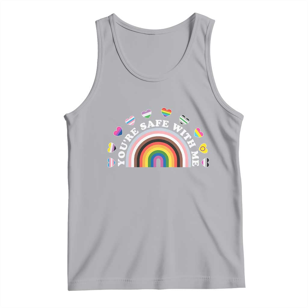 You're Safe With Me Tank Top LGBTQ Pride Ally Rainbow Heart