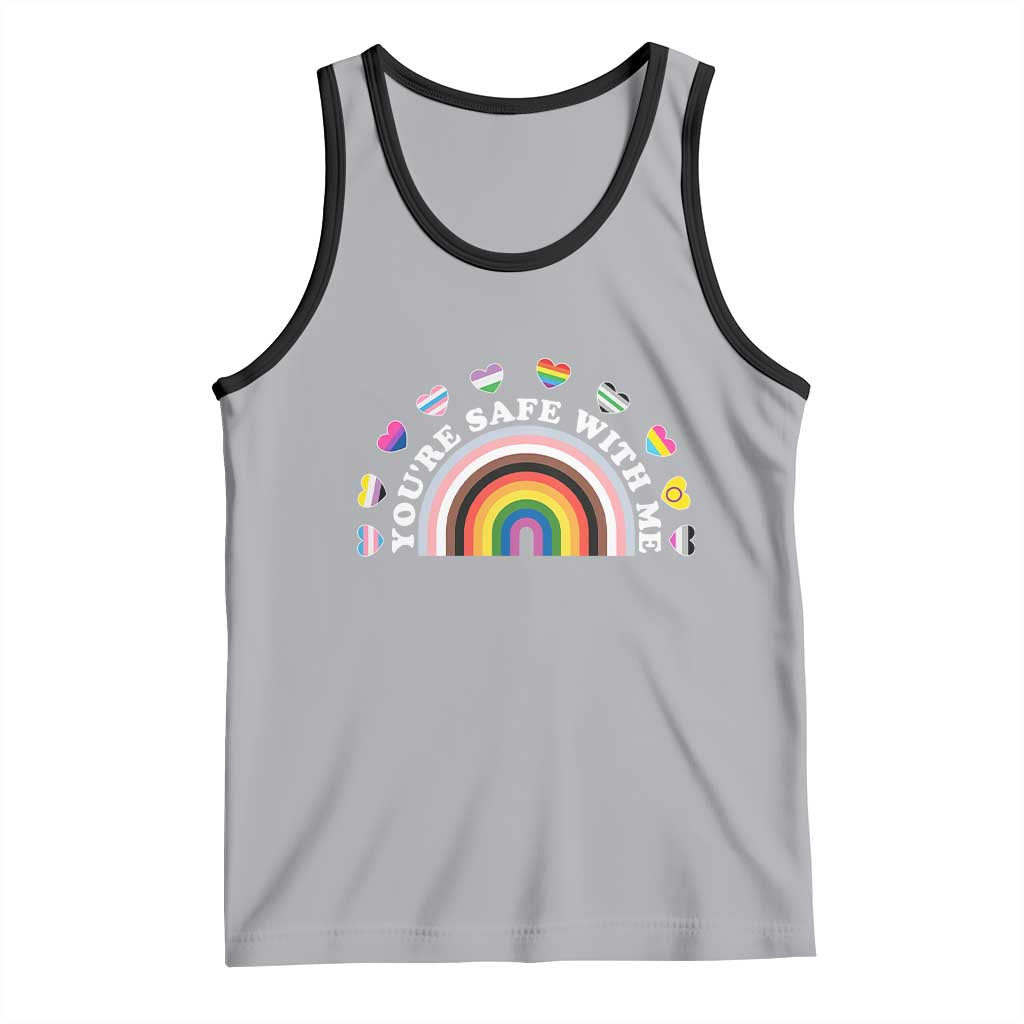 You're Safe With Me Tank Top LGBTQ Pride Ally Rainbow Heart