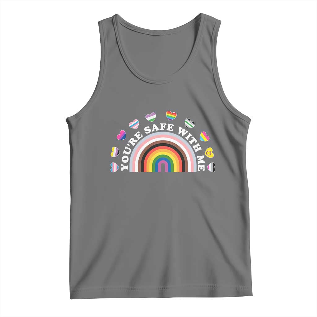 You're Safe With Me Tank Top LGBTQ Pride Ally Rainbow Heart
