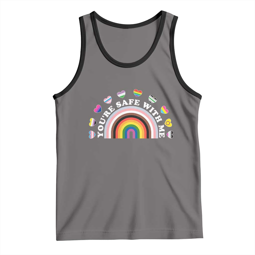 You're Safe With Me Tank Top LGBTQ Pride Ally Rainbow Heart