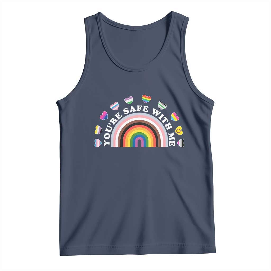 You're Safe With Me Tank Top LGBTQ Pride Ally Rainbow Heart