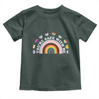 You're Safe With Me Toddler T Shirt LGBTQ Pride Ally Rainbow Heart