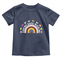 You're Safe With Me Toddler T Shirt LGBTQ Pride Ally Rainbow Heart
