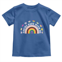 You're Safe With Me Toddler T Shirt LGBTQ Pride Ally Rainbow Heart