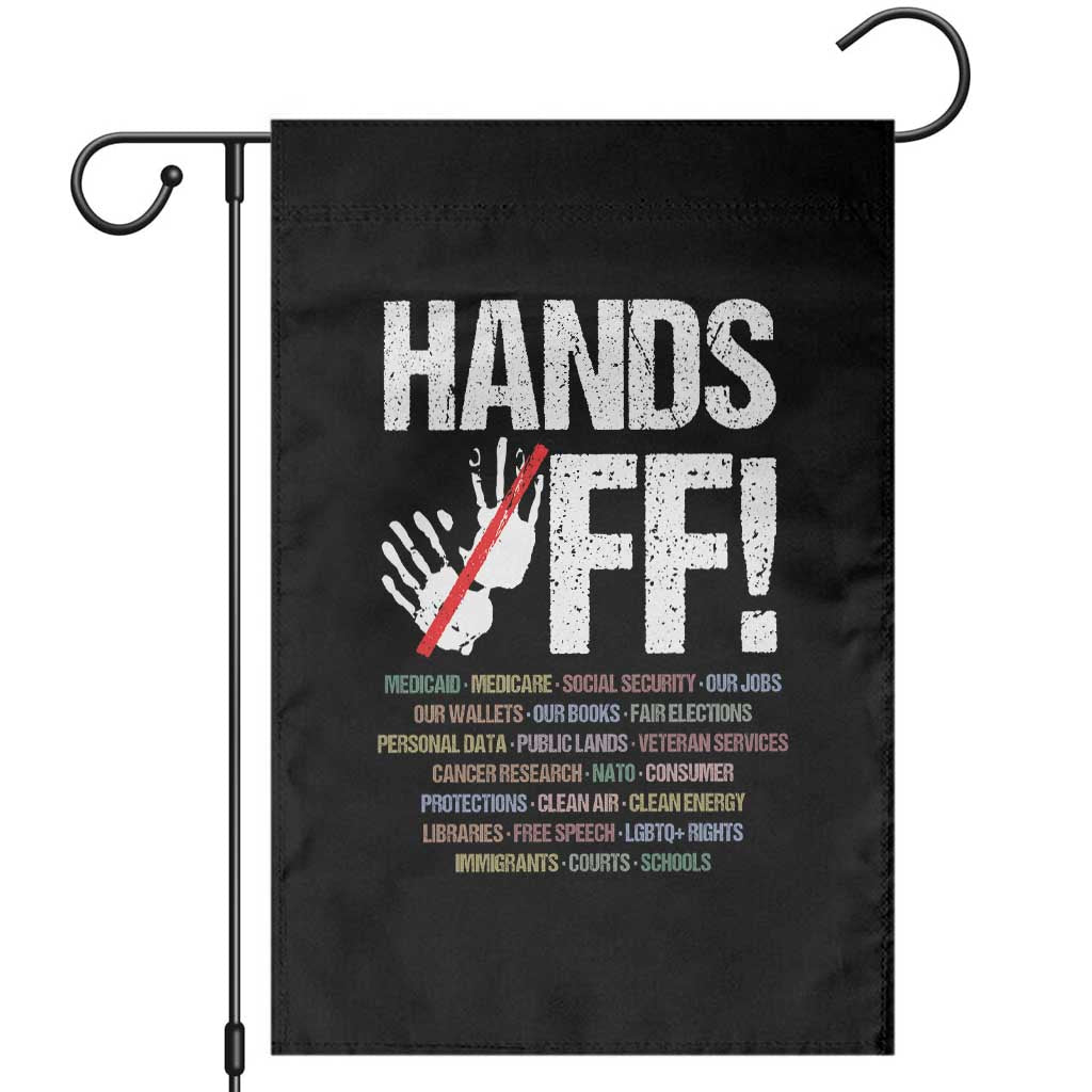 Hands Off Garden Flag Social Security And Medicare Protest Vintage Hand Print - Wonder Print Shop