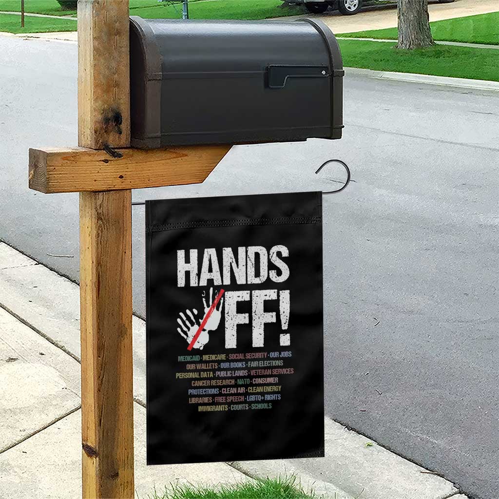 Hands Off Garden Flag Social Security And Medicare Protest Vintage Hand Print - Wonder Print Shop
