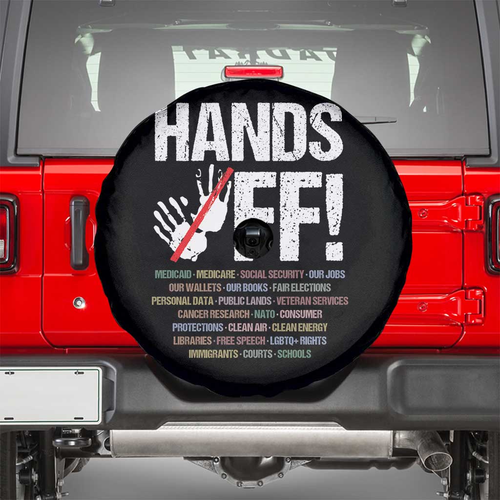 Hands Off Spare Tire Cover Social Security And Medicare Protest Vintage Hand Print