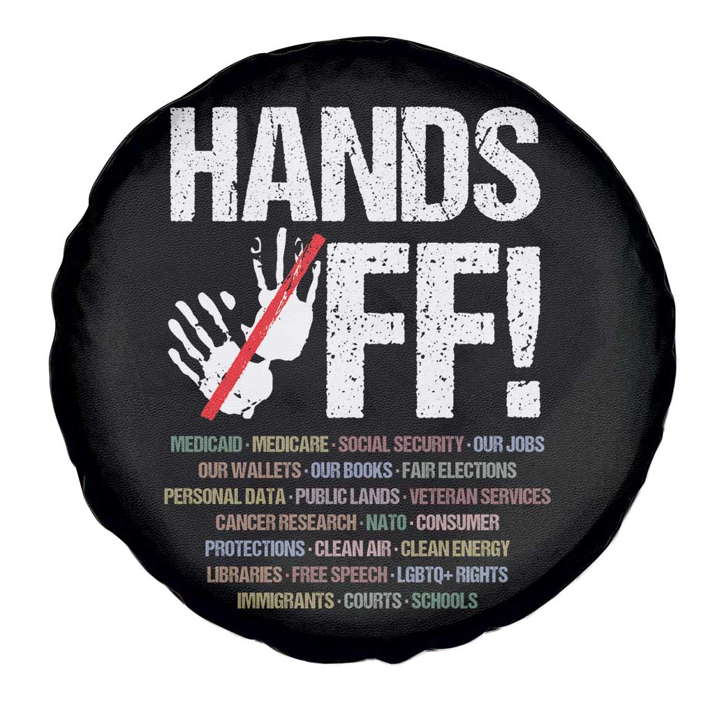 Hands Off Spare Tire Cover Social Security And Medicare Protest Vintage Hand Print