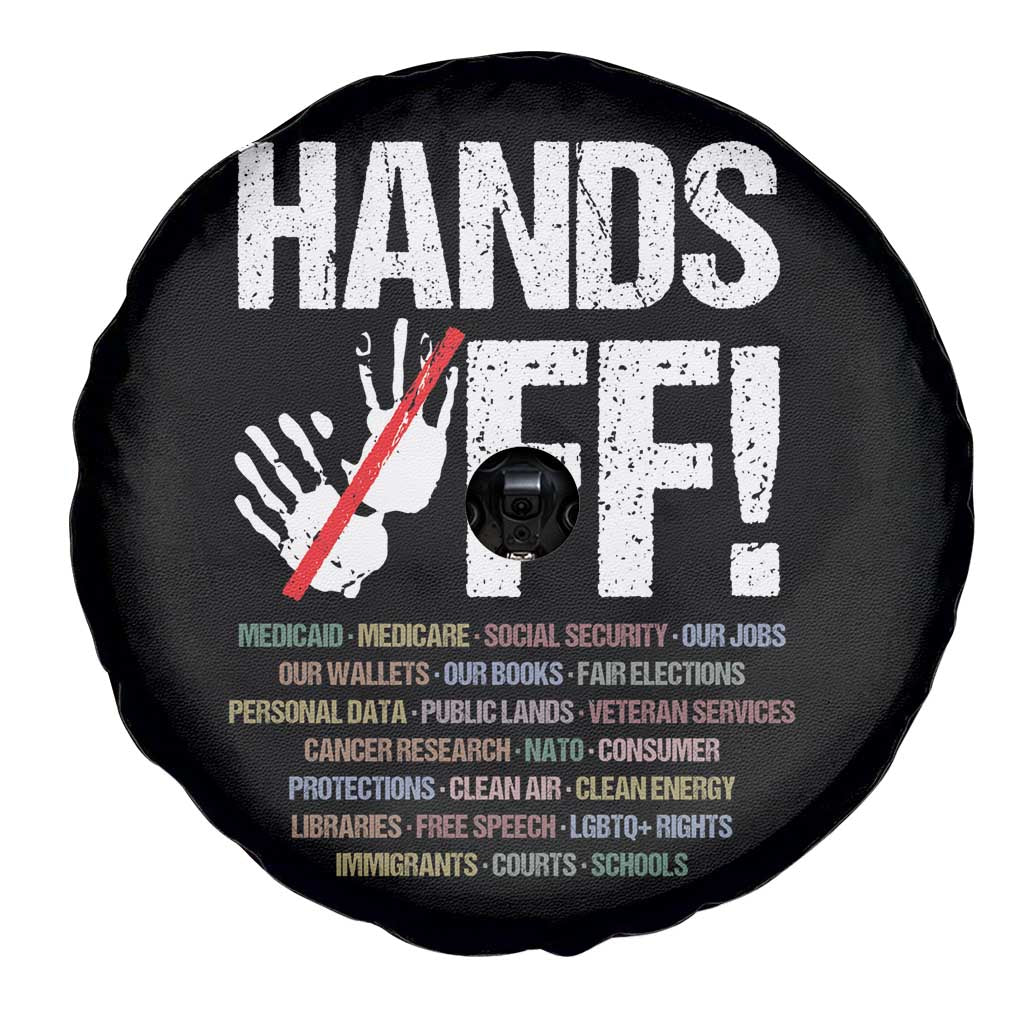 Hands Off Spare Tire Cover Social Security And Medicare Protest Vintage Hand Print