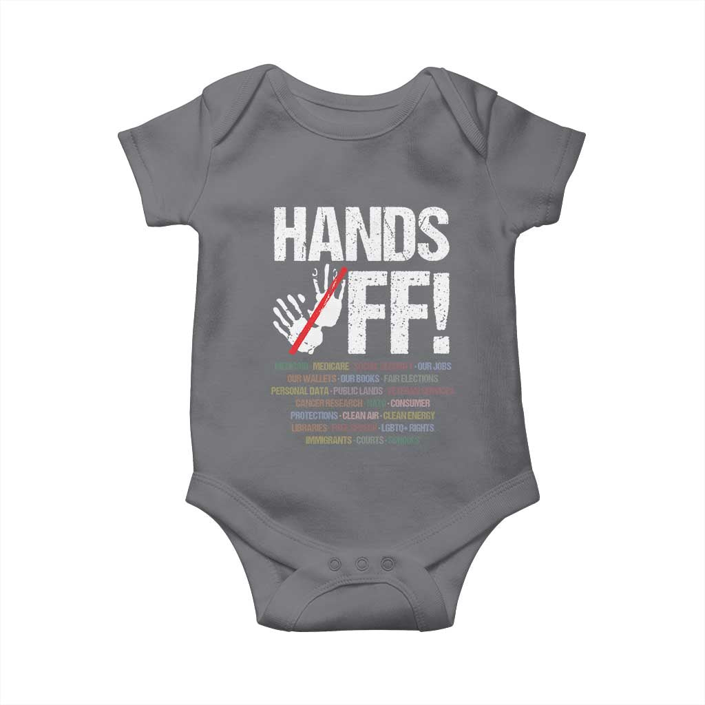 Hands Off Baby Onesie Social Security And Medicare Protest Vintage Hand Print