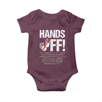 Hands Off Baby Onesie Social Security And Medicare Protest Vintage Hand Print