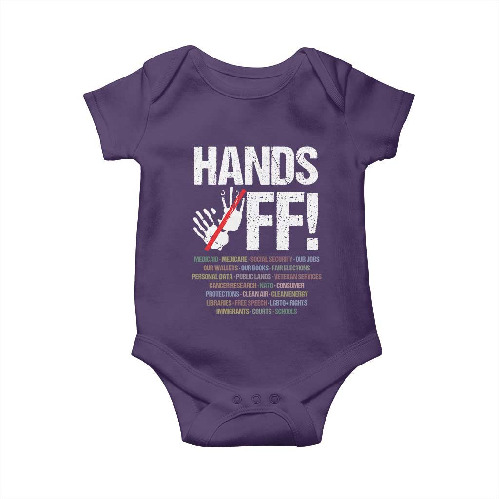 Hands Off Baby Onesie Social Security And Medicare Protest Vintage Hand Print