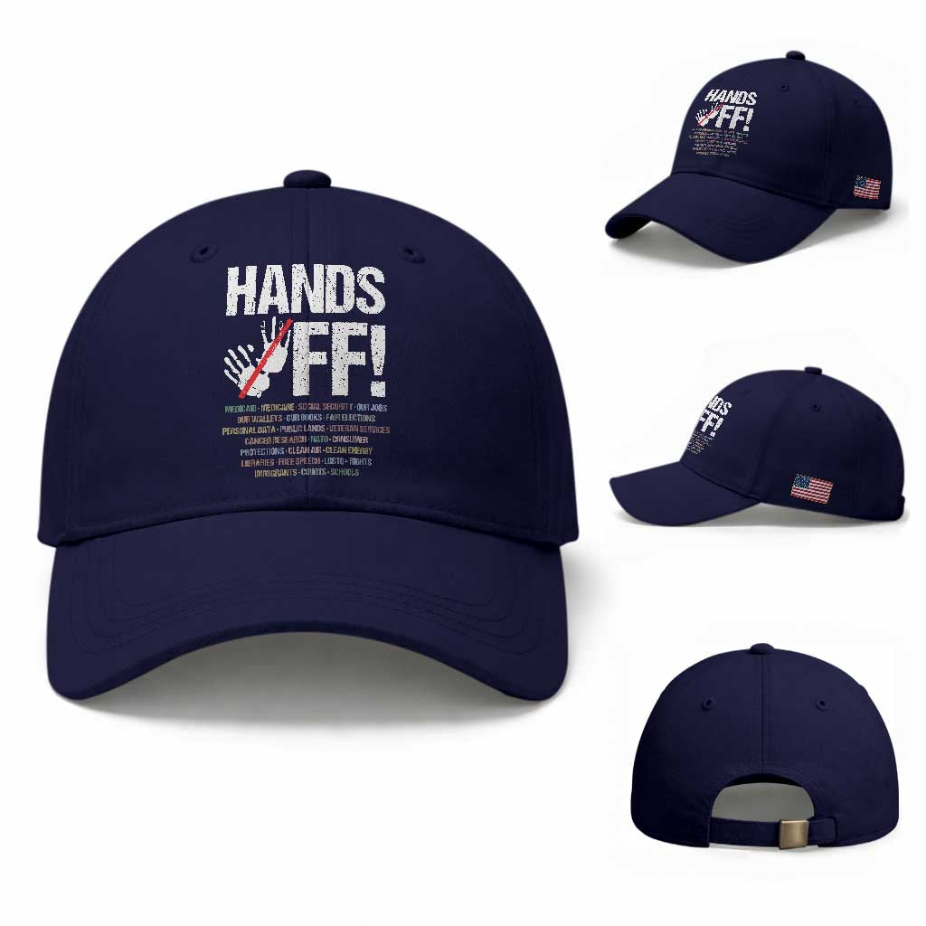 Hands Off Baseball Cap Social Security And Medicare Protest Vintage Hand Print
