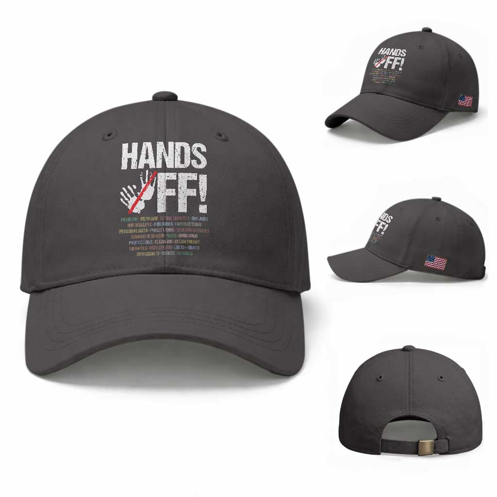 Hands Off Baseball Cap Social Security And Medicare Protest Vintage Hand Print