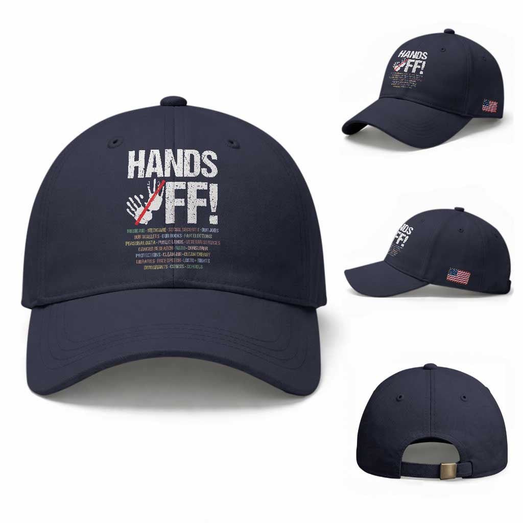 Hands Off Baseball Cap Social Security And Medicare Protest Vintage Hand Print