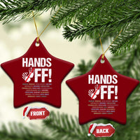 Hands Off Ceramic Ornament Social Security And Medicare Protest Vintage Hand Print - Wonder Print Shop