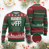 Hands Off Ugly Christmas Sweater Social Security And Medicare Protest Vintage Hand Print - Wonder Print Shop