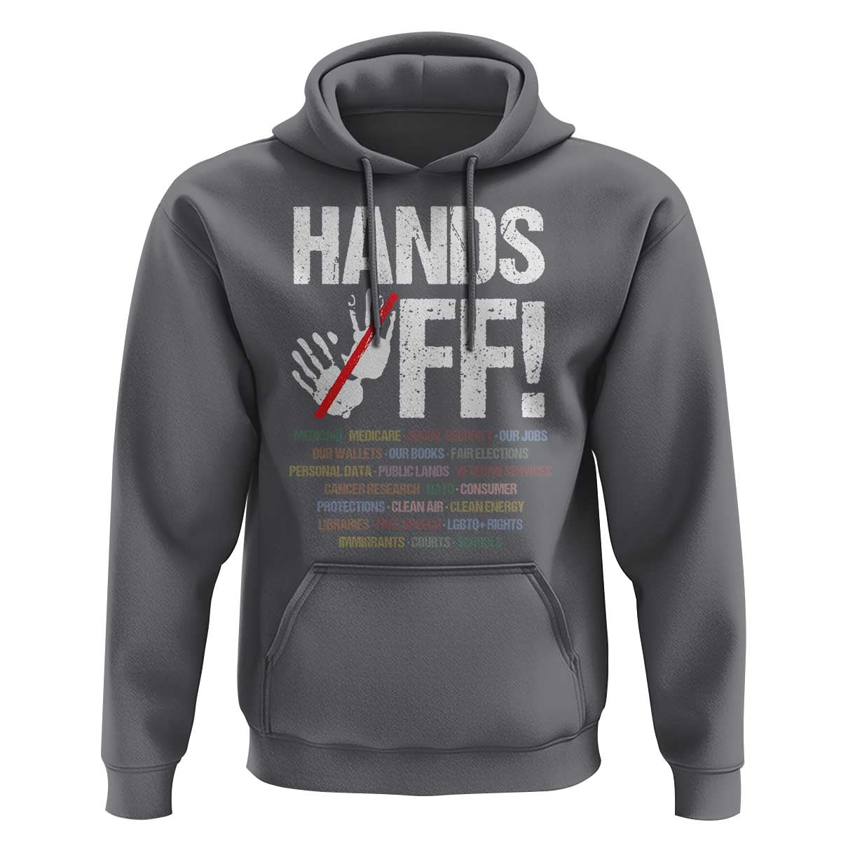 Hands Off Hoodie Social Security And Medicare Protest Vintage Hand Print