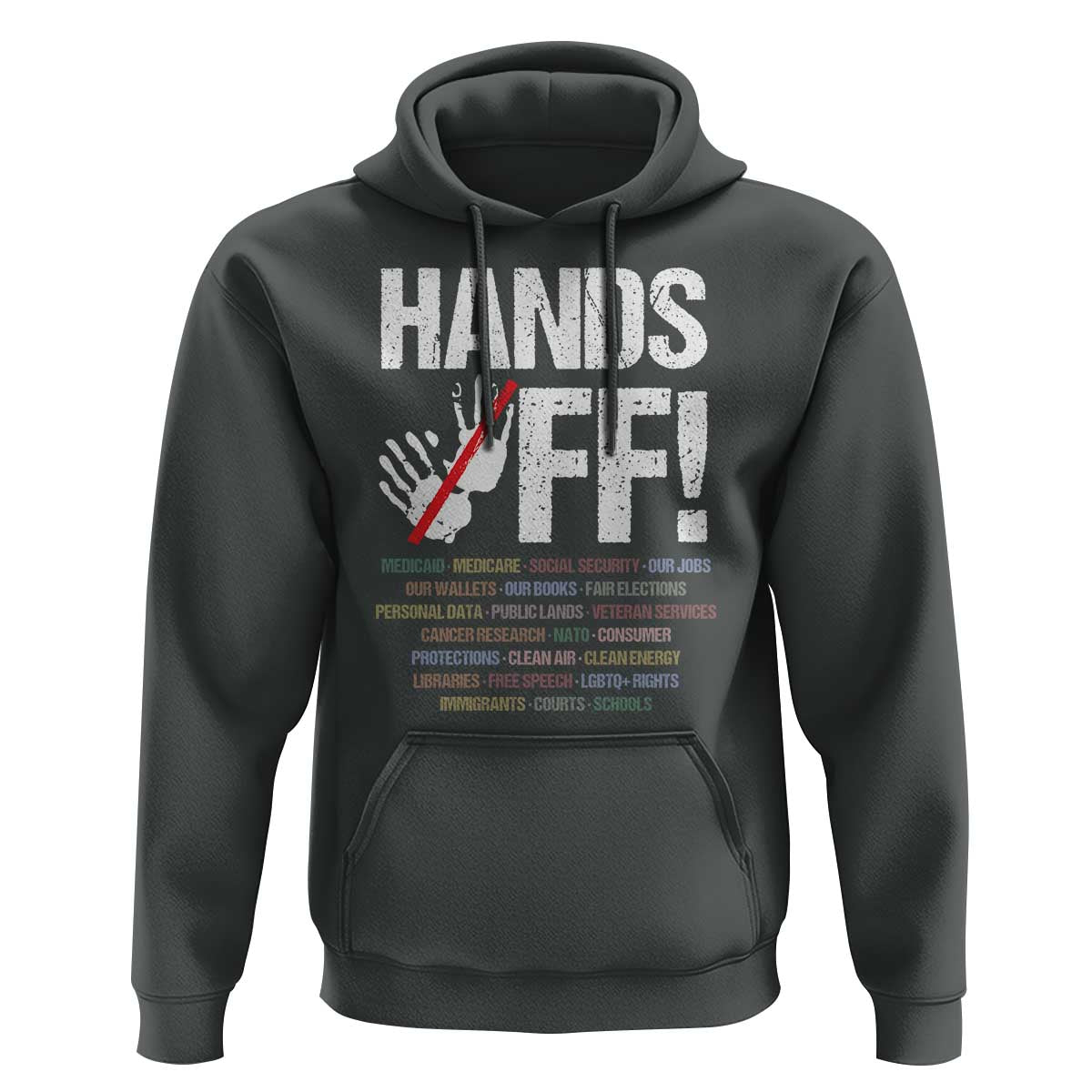 Hands Off Hoodie Social Security And Medicare Protest Vintage Hand Print