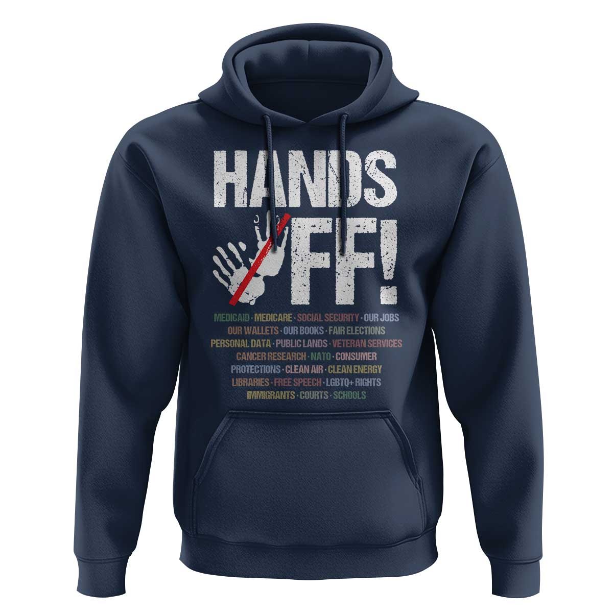 Hands Off Hoodie Social Security And Medicare Protest Vintage Hand Print
