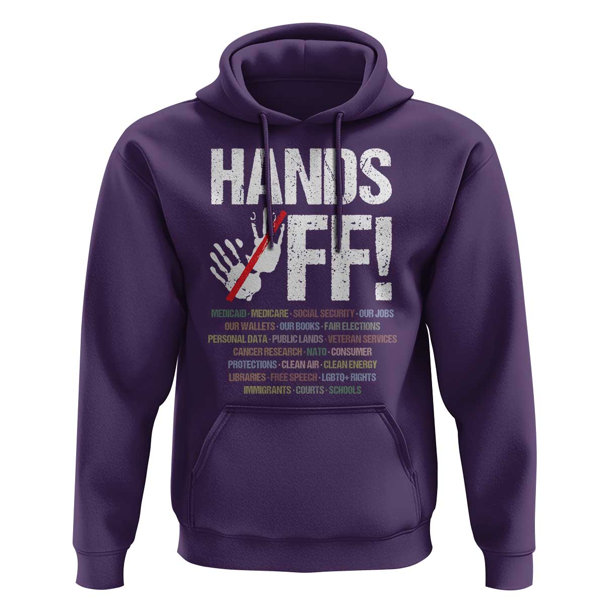 Hands Off Hoodie Social Security And Medicare Protest Vintage Hand Print