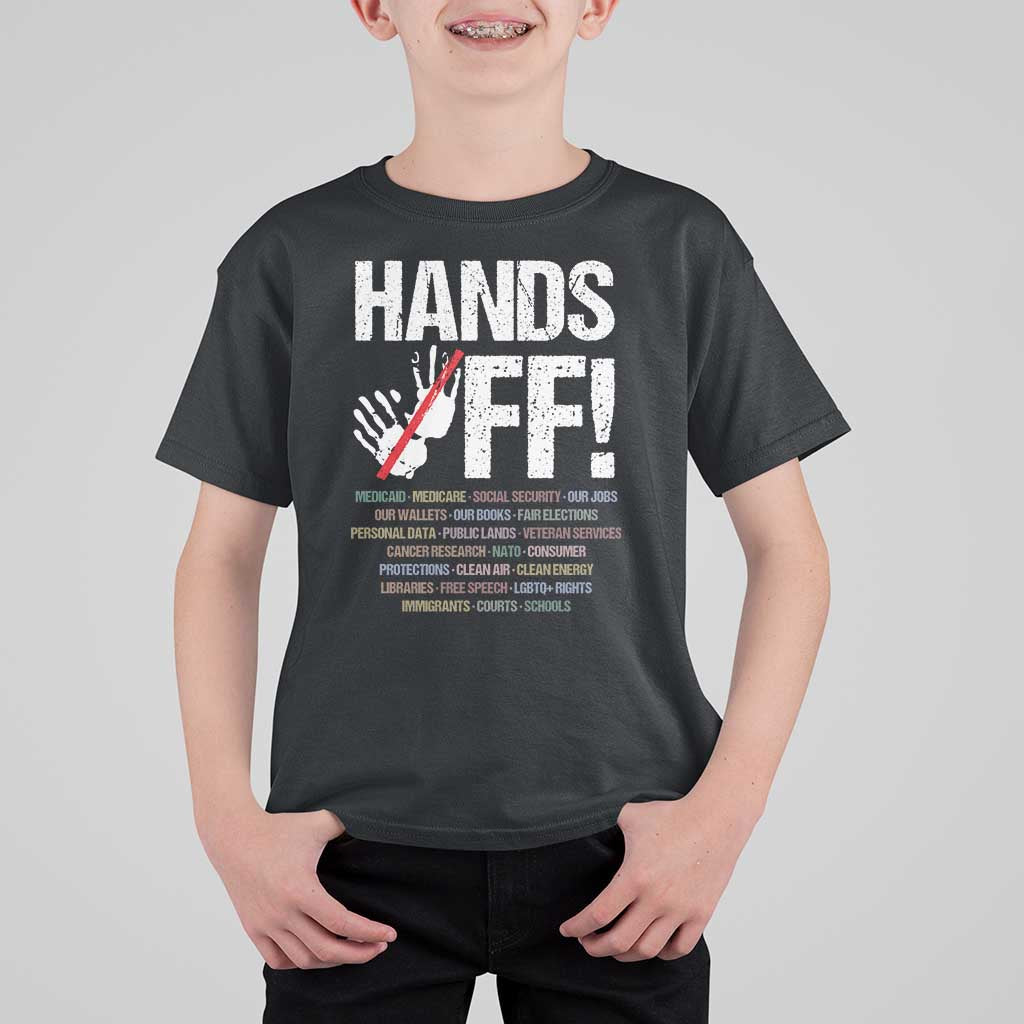 Hands Off T Shirt For Kid Social Security And Medicare Protest Vintage Hand Print