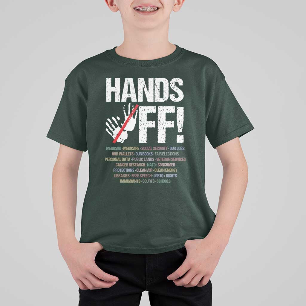 Hands Off T Shirt For Kid Social Security And Medicare Protest Vintage Hand Print
