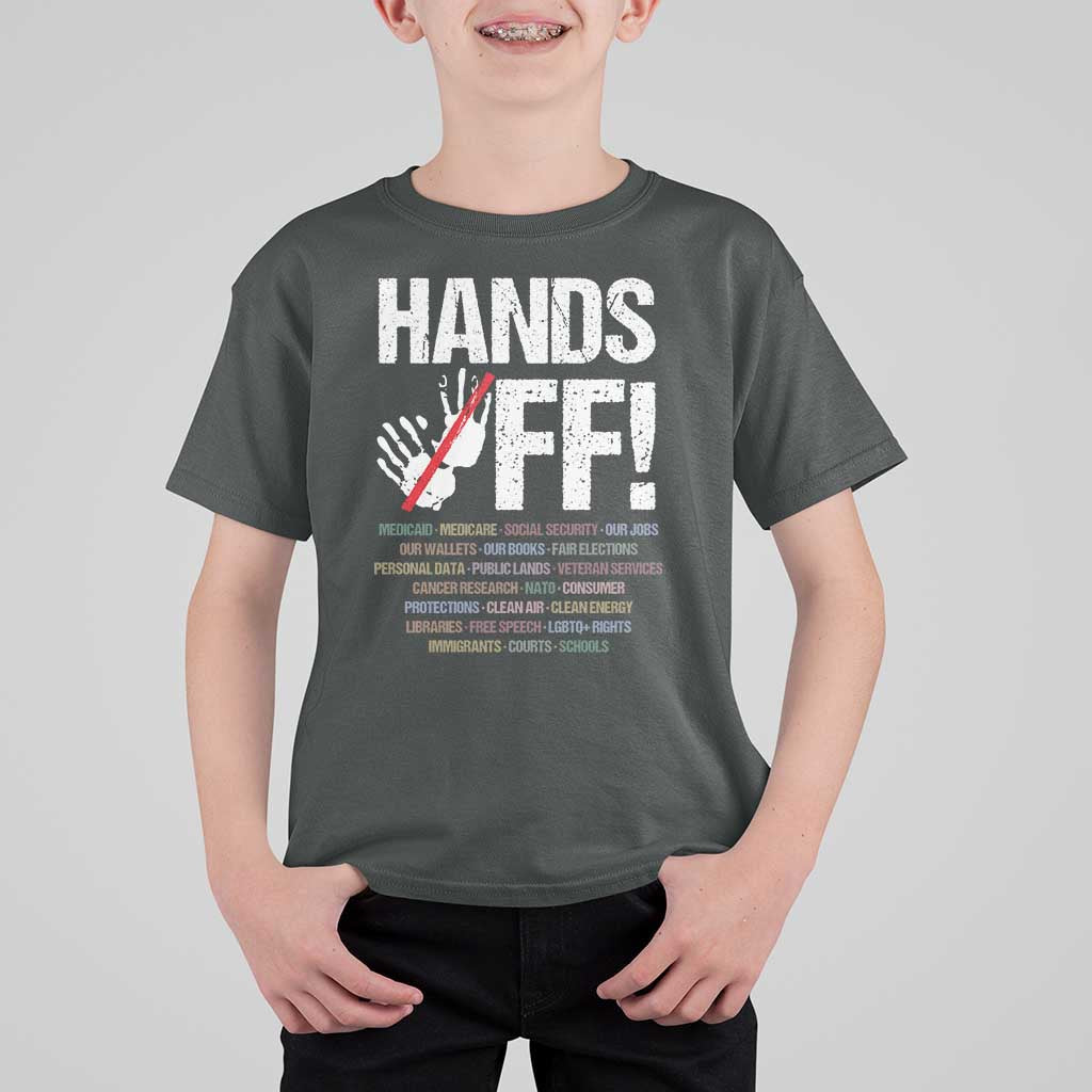 Hands Off T Shirt For Kid Social Security And Medicare Protest Vintage Hand Print
