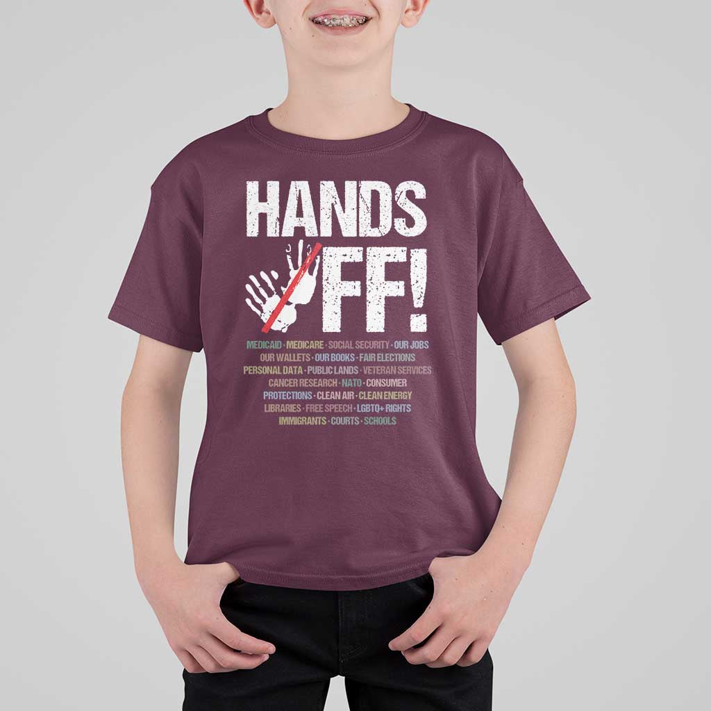 Hands Off T Shirt For Kid Social Security And Medicare Protest Vintage Hand Print