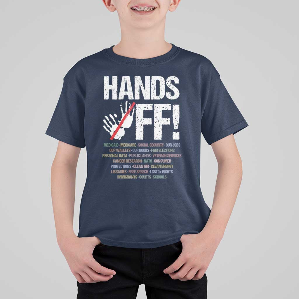 Hands Off T Shirt For Kid Social Security And Medicare Protest Vintage Hand Print