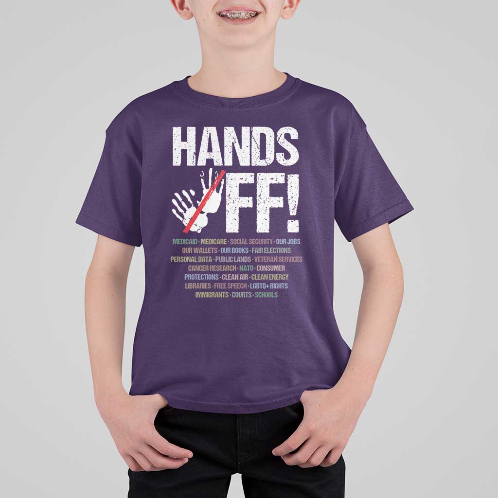 Hands Off T Shirt For Kid Social Security And Medicare Protest Vintage Hand Print