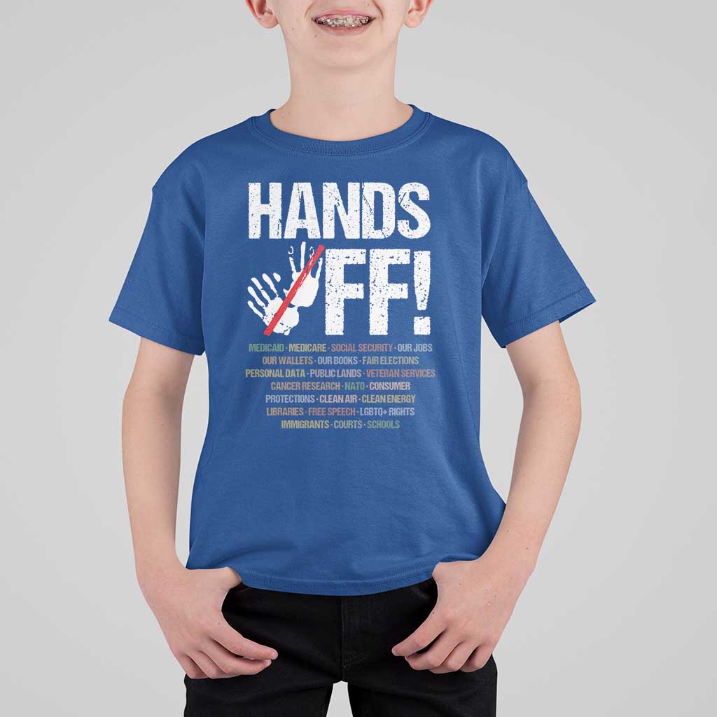 Hands Off T Shirt For Kid Social Security And Medicare Protest Vintage Hand Print