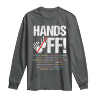 Hands Off Long Sleeve Shirt Social Security And Medicare Protest Vintage Hand Print