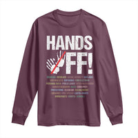 Hands Off Long Sleeve Shirt Social Security And Medicare Protest Vintage Hand Print