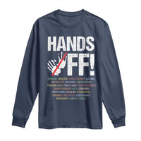 Hands Off Long Sleeve Shirt Social Security And Medicare Protest Vintage Hand Print