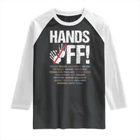 Hands Off Raglan Shirt Social Security And Medicare Protest Vintage Hand Print